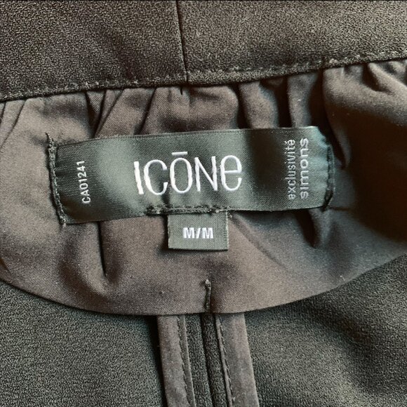 ICONE Black adjusted blazer jacket shawl lapel side pockets - medium - Picture 8 of 9